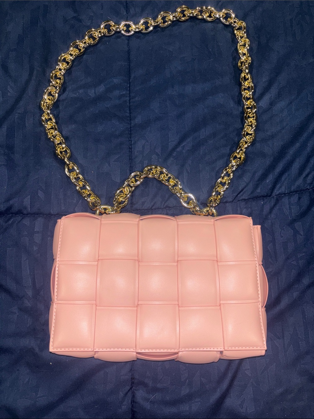 Bottega Veneta The Chain Cassette Bag In Peach W/ Gold Chain